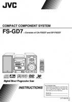 JVC CAFSGD7 FSGD7 FSGD7J Audio System Operating Manual