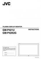 JVC GMP420UG GMP421U TV Operating Manual