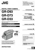 JVC GRD33 GRD73 GRD93U Video Camera Operating Manual