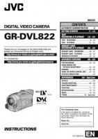 JVC GRDVL822 GRDVL822U Video Camera Operating Manual