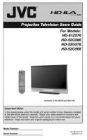 JVC HD52G566 HD52G576 HD52G586 TV Operating Manual