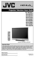 JVC HD52G787OM TV Operating Manual