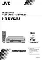 JVC HRDVS2U HRDVS3U SRVS30U VCR Operating Manual
