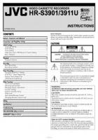 JVC HRS2911U HRS3901U HRS3911U TV/VCR Combo Operating Manual