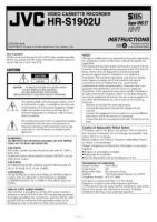 JVC HRS2915UC VCR Operating Manual
