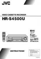 JVC HRS4500U VCR Operating Manual