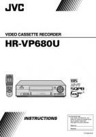 JVC HRS5912US TV Operating Manual