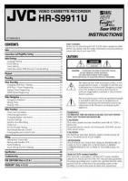 JVC HRS9911U VCR Operating Manual