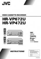 JVC HRVP472U HRVP672U VCR Operating Manual