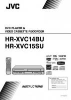 JVC HRXVC14BU HRXVC15SU DVD/VCR Combo Player Operating Manual