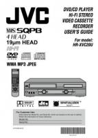 JVC HRXVC20U DVD Recorder (DVDR) Operating Manual