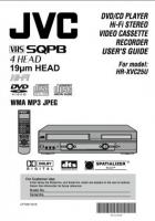JVC HRXVC25U DVD/VCR Combo Player Operating Manual