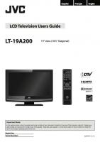 JVC LT19A200 LT19A200AK TV Operating Manual
