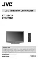 JVC CXNV1500 LT32E479 TV Operating Manual