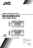 JVC MXK10 MXK30 Audio System Operating Manual