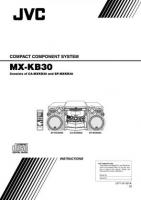 JVC CAMXKB30 MXKB30 MXKB30J Audio System Operating Manual