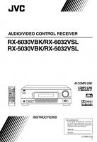JVC RX5030VBK RX5032VSL RX6030VBK Audio/Video Receiver Operating Manual
