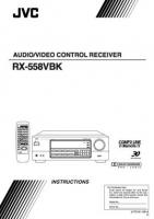 JVC RX558V RX558VBK Audio/Video Receiver Operating Manual