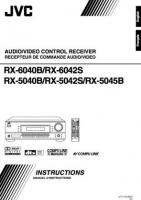 JVC RX5040B RX5042S RX5045B Audio/Video Receiver Operating Manual