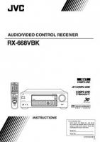 JVC RX668V RX668VBK Audio/Video Receiver Operating Manual