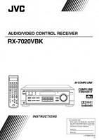 JVC RX7020J RX7020V RX7020VBK Audio/Video Receiver Operating Manual