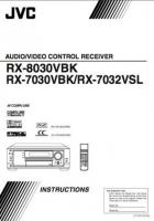 JVC RX7030VBK RX7032VSL RX8030VBK Audio/Video Receiver Operating Manual