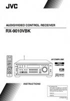 JVC RX9010VBK Audio/Video Receiver Operating Manual