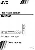 JVC RXF10S RXF10SU Audio/Video Receiver Operating Manual