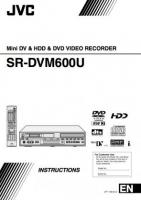 JVC SRDVM600U DVD Recorder (DVDR) Operating Manual