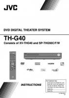 JVC THG40 THG40J.THG40C Home Theater System Operating Manual
