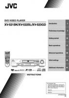 JVC XV521BK XV522SL XV523GD DVD Player Operating Manual