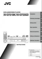 JVC XVD721BK XVD723GD DVD Player Operating Manual