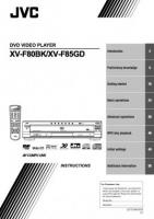 JVC XVF80BK XVF85GD DVD Player Operating Manual