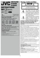 JVC XVN320B XVN322S XVN330B DVD Player Operating Manual