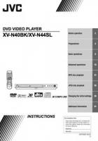 JVC XVN40BK XVN44SL DVD Player Operating Manual