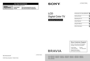 Sony KDL32EX301 KDL32EX400 KDL32EX500 TV Operating Manual