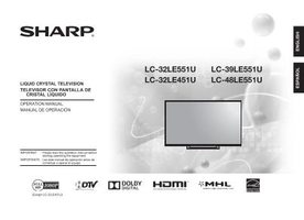 SHARP LC39LE551OM TV Operating Manuals SHARP LC39LE551OM TV Operating Manuals