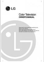 LG 32FZ1DCUB 30FZ1DC 32FZ1DC TV Operating Manual