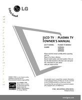 LG 32LB9D 42PB4DA 50PB4DA TV Operating Manual