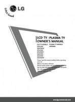 LG 60LA7400UA TV Operating Manual
