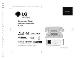 LG BD270 Blu-Ray DVD Player Operating Manual