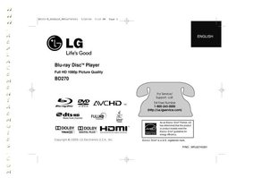 LG BD270sOM Blu-Ray DVD Player Operating Manuals LG BD270sOM Blu-Ray DVD Player Operating Manuals