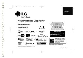 LG BD370 Blu-Ray DVD Player Operating Manual