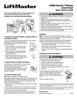 LiftMaster 378LM / 378LMC Wireless Control Panel 315 MHz Garage Door Opener Remote Control