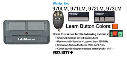LiftMaster 892LT Two Button Rolling Code Garage Door Opener Remote Control
