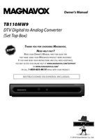 Magnavox TB110MW9A Digital TV Tuner Converter Box Operating Manual