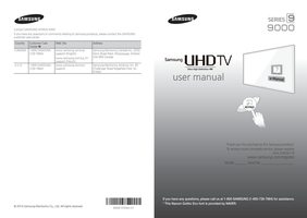 Samsung UN65HU9000FXZA TV Operating Manual