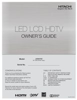 Hitachi LE55V707 TV Operating Manual