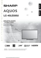 Sharp LC40LE550U TV Operating Manual