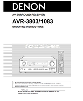 Denon AVR-3803 (84 pages) Audio/Video Receiver Operating Manual